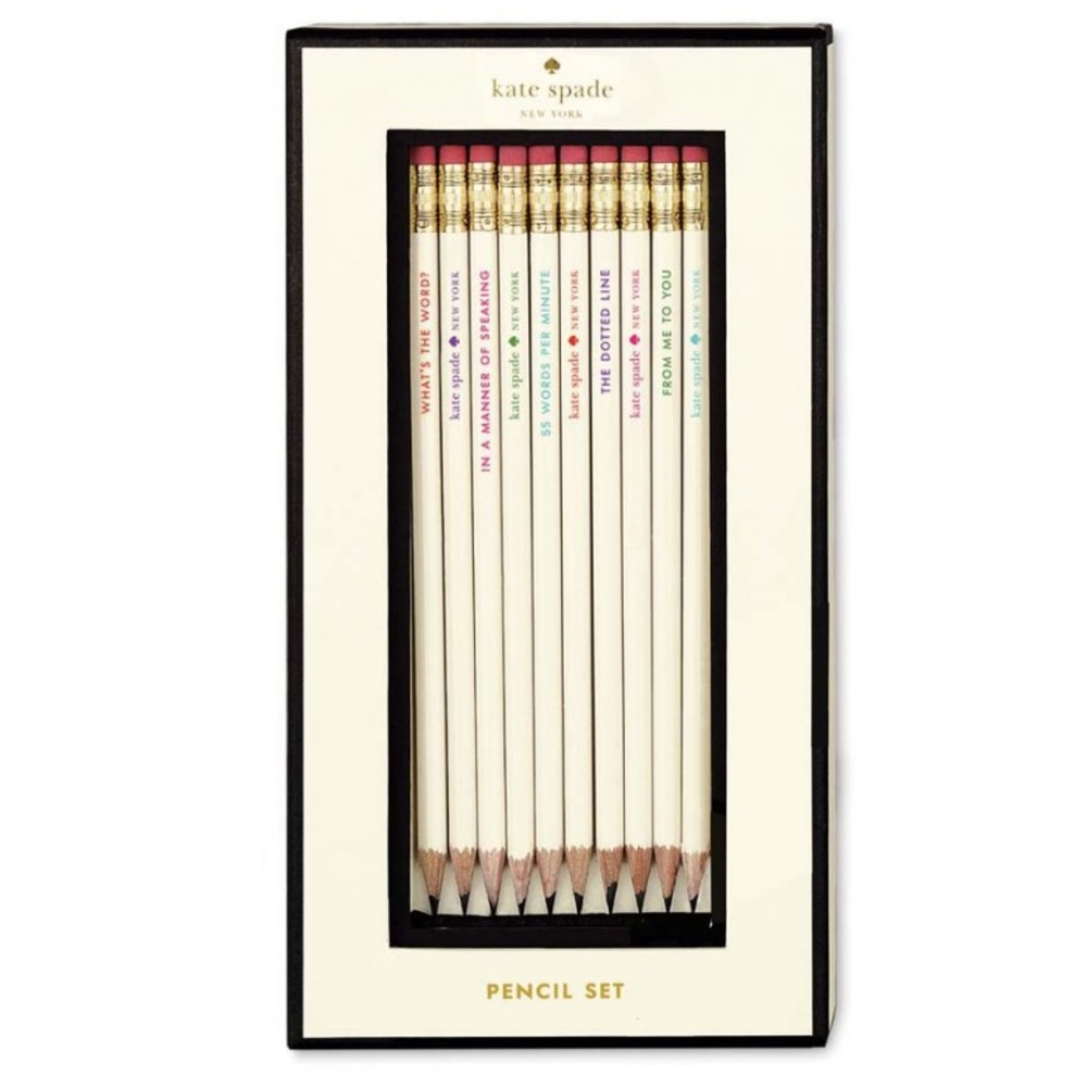 NWT Kate Spade What’s the Word Pencil Set